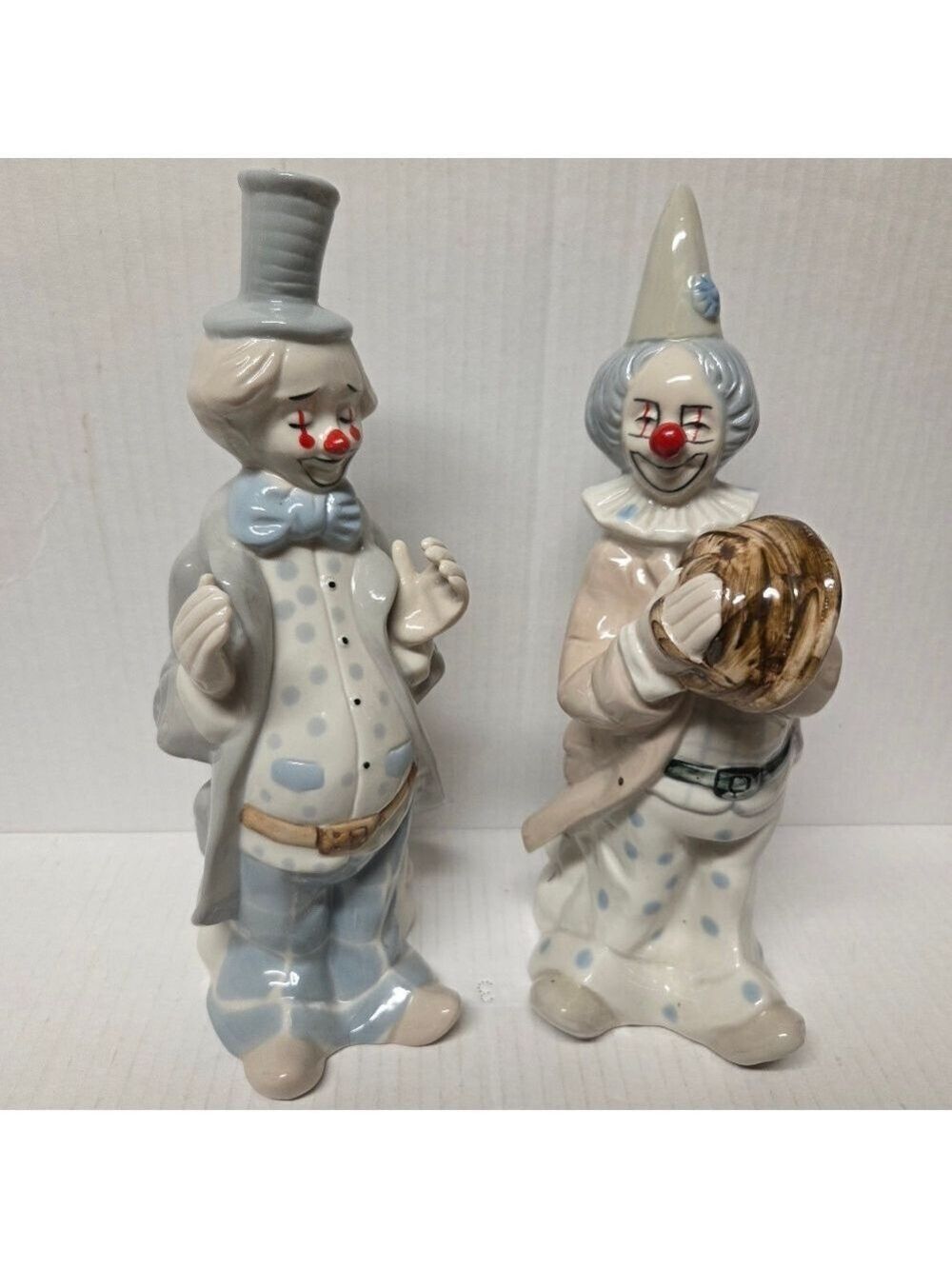 Vintage Set of 2 Duncan Royale Porcelain Theatre Performing Clowns